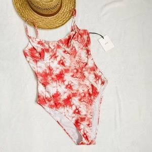 Onia Isabella Tie Dye High Leg One-Piece Swimsuit